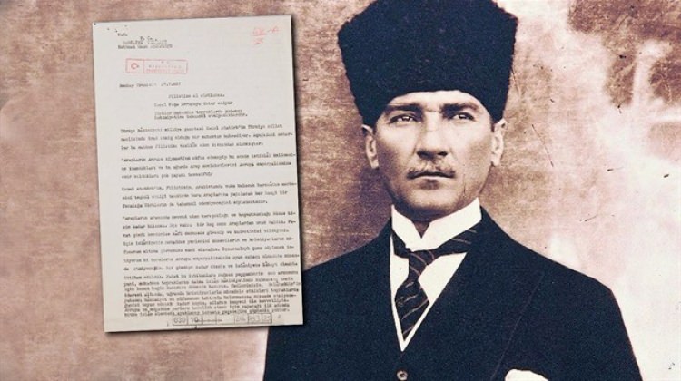 Atatürk, vefatından bir yıl önce yaptığı açıklamada Filistin'e göç eden