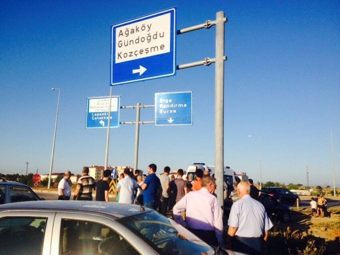 Biga Çanakkale karayolu Ağaköy mevkiinde 19 Temmuz Pazar günü meydana